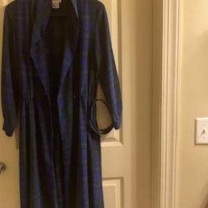 Plaid purplish/blue belted dress vintage